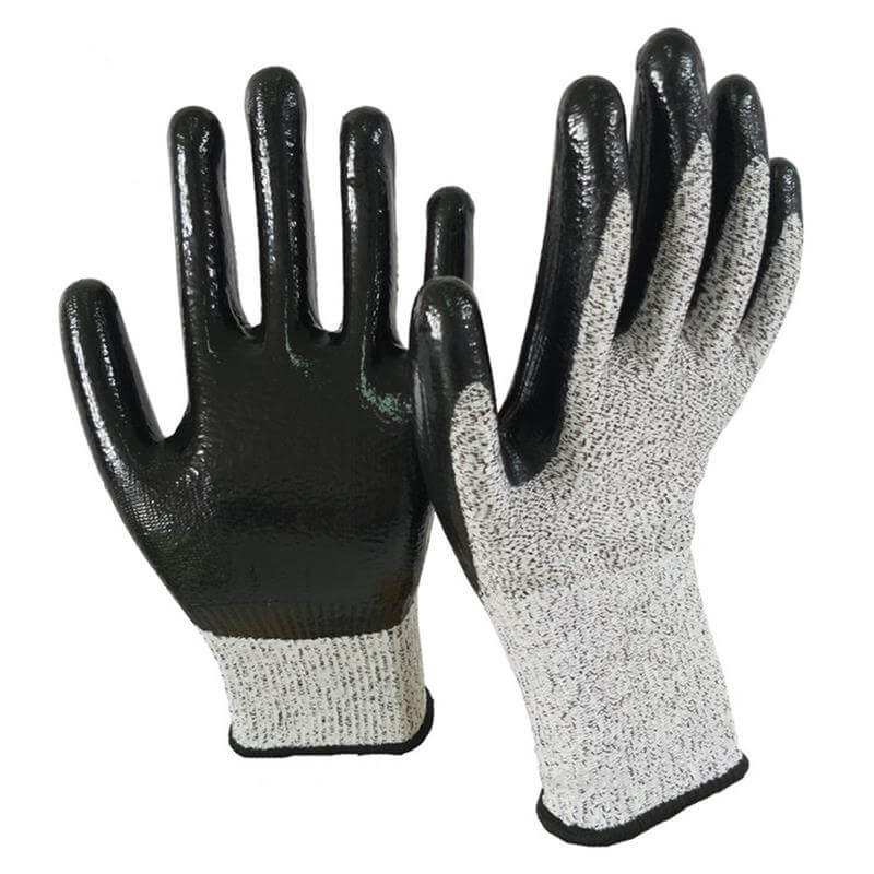 13 Gauge UHMWPE(HPPE) Liner Nitrile Smooth Coated Cut Resistant Gloves CNG-03