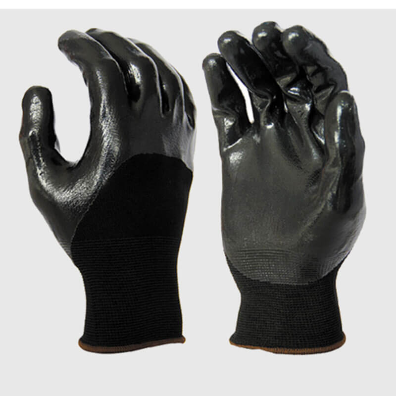 13 Gauge Polyester Liner Smooth Nitrile Half Coated Gloves PNGH-06