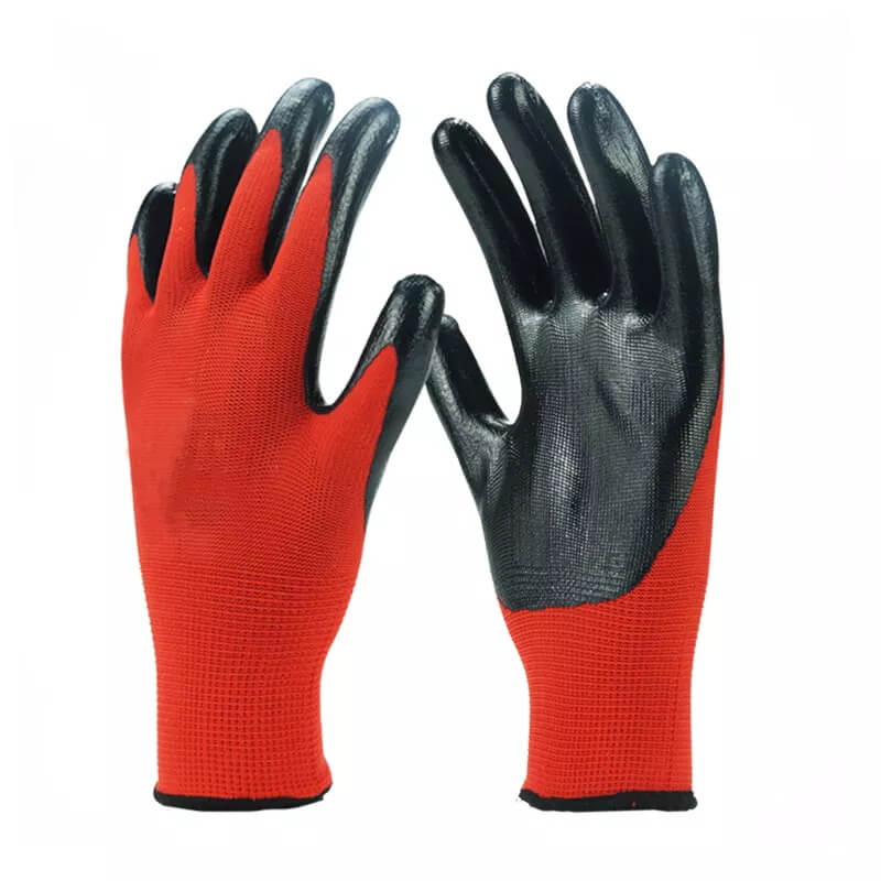 13 Gauge Polyester Liner Smooth Nitrile Palm Coated Gloves PNGP-03