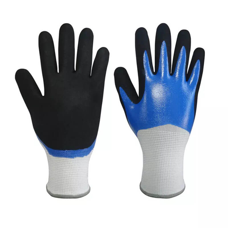 15 Gauge Polyester Liner Nitrile Fully and Sandy Palm Coated Gloves PNFM-07