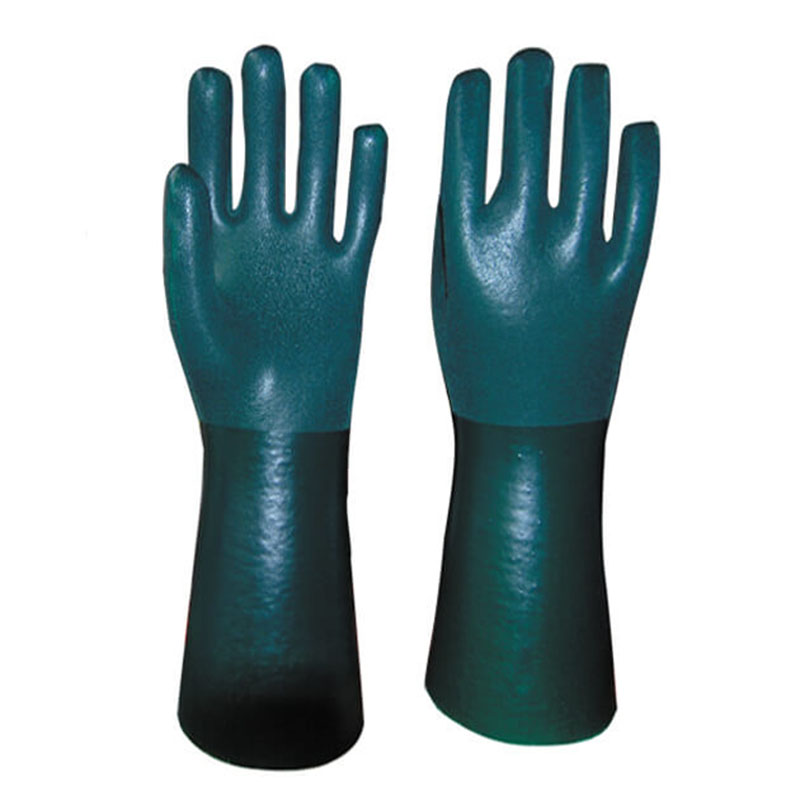 Cotton Interlock Liner PVC Sandy Coated Gloves PVCM-05