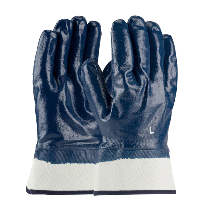 Heavy Duty Safety Cuff Cotton Jersey Liner Nitrile Fully/Half Coated Gloves HDSC-F/HDSC-H