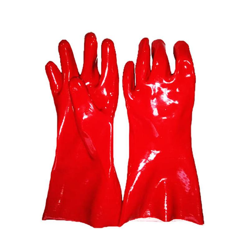 Long Cotton Interlock Liner PVC Coated Gloves PVC-02L