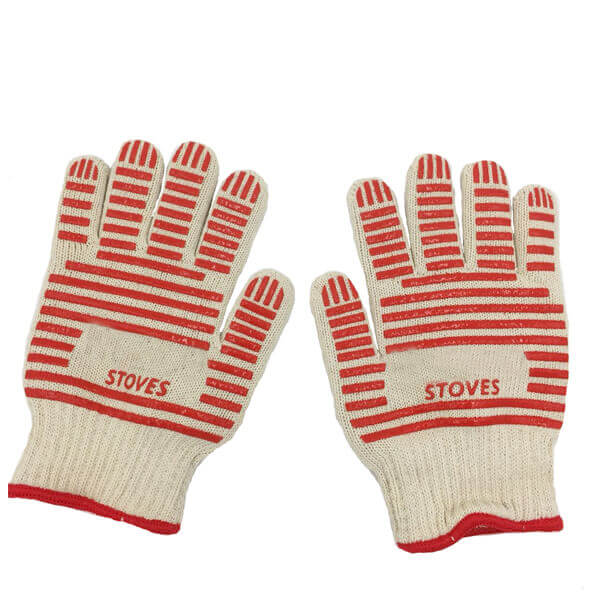 Cotton Outer Cotton Inner Heat Resistant Gloves with Silicone Grip HRCC-01