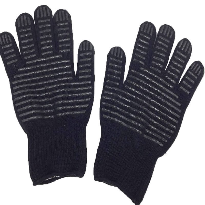 Kevlar Outer Cotton Inner Heat Resistant Gloves with Silicone Grip HRKC-02